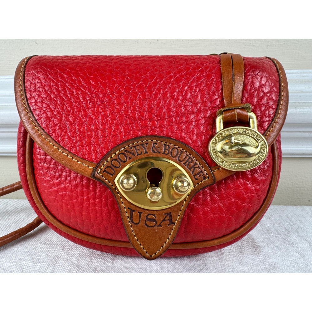 Dooney & Bourke Calvary Red All Weather Leather Crossbody Belt Bag Vintage